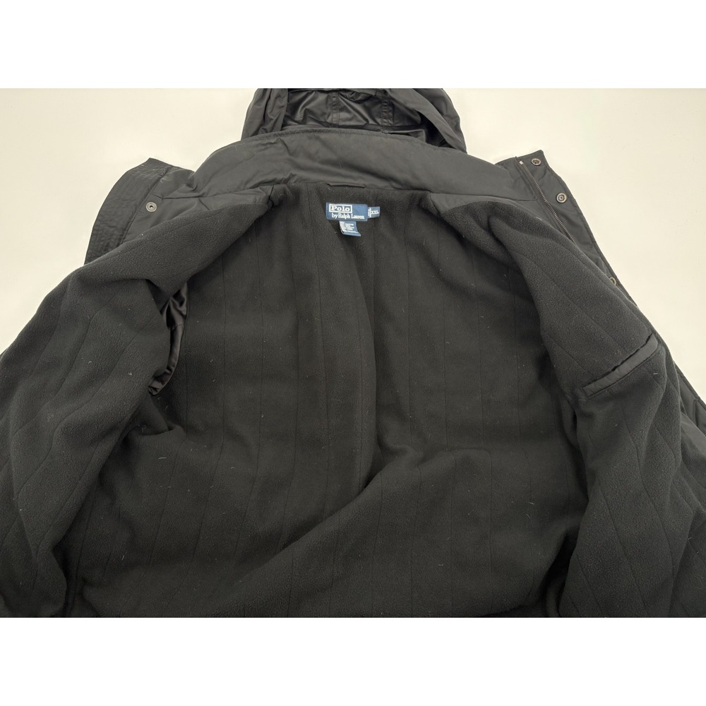 Polo Ralph Lauren VTG Jacket Men's Black Soft Shell Fleece Lined Hooded, XXL - Picture 9 of 11